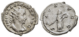 GALLIENUS (253-268). Antoninianus. Viminacium.

Obv: IMP GALLIENVS P AVG 
Radiate and cuirassed bust of Gallienus to right. 
Rev: SALVS AVGG
Salus sta...