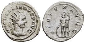 GALLIENUS (253-268). Antoninianus. Viminacium.

Obv: IMP GALLIENVS P AVG 
Radiate and cuirassed bust of Gallienus to right. 
Rev: VIRTVS AVGG 
Virtus ...