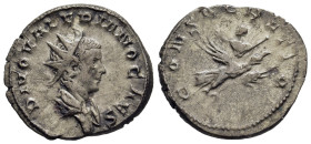 DIVUS VALERIAN II (Died AD 258). Antoninianus. Colonia Agrippinensis.

Obv: DIVO VALERIANO CAES.
Radiate and draped bust right.
Rev: CONSACRATIO.
Vale...