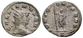 GALLIENUS (253-268). Antoninianus. Mediolanum.

Obv: GALLIENVS AVG.
Radiate head right. 
Rev: IOVI CONSERVAT// S.
Jupiter standing slightly left, head...