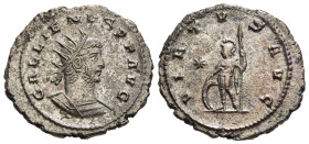 GALLIENUS (253-268). Antoninianus. Antioch.

Obv: GALLIENVS P F AVG
Radiate and cuirassed bust right.
Rev: VIRTVS AVG
Virtus standing left, holding sp...
