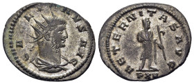 GALLIENUS (253-268). Antoninianus. Antioch.

Obv: GALLIENVS AVG.
Radiate, draped and cuirassed bust right.
Rev: AETERNITAS AVG // PXV.
Saturn standing...