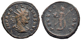 AURELIAN (270-275). Antoninianus. Cyzicus.

Obv: IMP AVRELIANVS AVG / •.
Radiate, draped and cuirassed bust right; seen from behind.
Rev: PROVIDENT AV...