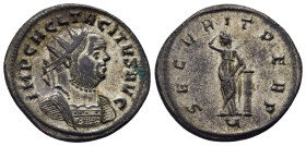 TACITUS (275-276). Antoninianus. Ticinum.

Obv: IMP C M CL TACITVS AVG.
Radiate and cuirassed bust right.
Rev: SECVRIT PERP // (UI).
Securitas standin...