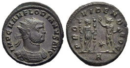 FLORIANUS (276). Antoninianus. Serdica.

Obv: IMP C M AN FLORIANVS AVG.
Radiate and cuirassed bust right.
Rev: PROVIDEN DEOR / * // A.
Fides standing ...