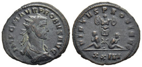 PROBUS (276-282). Antoninianus. Siscia.

Obv: IMP C M AVR PROBVS AVG.
Radiate, draped and cuirassed bust right.
Rev: VIRTVS PROBI AVG // XXIVI.
Trophy...
