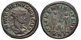 CARINUS (Caesar, 282-283). Antoninianus. Cyzicus.

Obv: M AVR CARINVS NOB CAES. 
Bust of Carinus right, radiate, draped and cuirassed. 
Rev: CLEMENTIA...