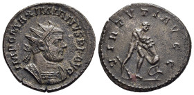 MAXIMIANUS HERCULIUS (286-305). Antoninianus. Lugdunum.

Obv: IMP C MAXIMIANVS P F AVG.
Radiate and cuirassed bust right.
Rev: VIRTVTI AVG.
Heracles s...