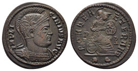 LICINIUS I (308-324). Follis. Rome.

Obv: IMP LICINIVS AVG.
Helmeted and cuirassed bust right.
Rev: ROMAE AETERNAE / P - R // R Q.
Roma seated ri...