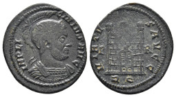 LICINIUS I (308-324). Follis. Rome.

Obv: IMP LICINIVS AVG. 
Helmeted and cuirassed bust of Licinius I to right. 
Rev: VIRTVS AVGG / P - R // R Q. 
Ca...