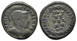 LICINIUS I (308-324). Follis. Rome.

Obv: IMP LICINIVS AVG.
Helmeted and cuirassed bust right.
Rev: VOT / XV FEL / XX RT in five lines within wreath.
...