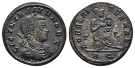 LICINIUS II (Caesar, 317-324). Follis. Rome.

Obv: LICINIVS IVN NOB C.
Laureate, draped and cuirassed bust right.
Rev: ROMAE AETERNAE / P - R // R Q.
...