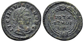 LICINIUS II (Caesar, 317-324). Follis. Rome.

Obv: LICINIVS IVN NOB C. 
Laureate, draped and cuirassed bust to right. 
Rev: VOT X / ET XV F / R ЄΡⲰC S...