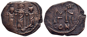 ISLAMIC. Time of the Rashidun. Pseudo-Byzantine types (AH 15/16-23/4 AH). Fals, imitating a 'Constantinople follis of Heraclius', uncertain mint.

Obv...