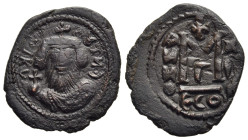 ISLAMIC. Time of the Rashidun. Pseudo-Byzantine types (AH 15/16-23/4 AH). Fals, imitating a 'Constantinople follis of Constans', uncertain mint.

Obv:...