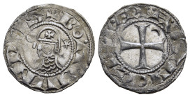 CRUSADERS. Antioch. Bohémond III (1163-1201). Billon Denier.

Obv: + BOAMVNDVS.
Helmeted and cuirassed bust left; crescent to left, star to right.
Rev...
