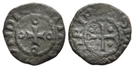 CRUSADERS. Tripoli. Raymond II (1137-1152). Ae.

Obv: + RAIMVNDI COMIT.
Cross pattée; annulet at end of each arm.
Rev: MONЄTA TRIPOLIS.
Cross pattée; ...