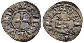 CRUSADERS. Frankish Greece. Neopatras. John II Angelus Comnenus (1303-1318). Denier Tournois.

Obv: + DVX ANGELVS.
Cross pattée. 
Rev. + DELA PATRIA.
...