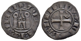 BELGIUM. Brabant. Jean III (1312-1355). Denier Tournois. Bruxelles.

Obv: + MONETA: BRVXELLN.
Chatel tournois.
Rev: +DVX: BRABANTIE.
Cross pattée...
