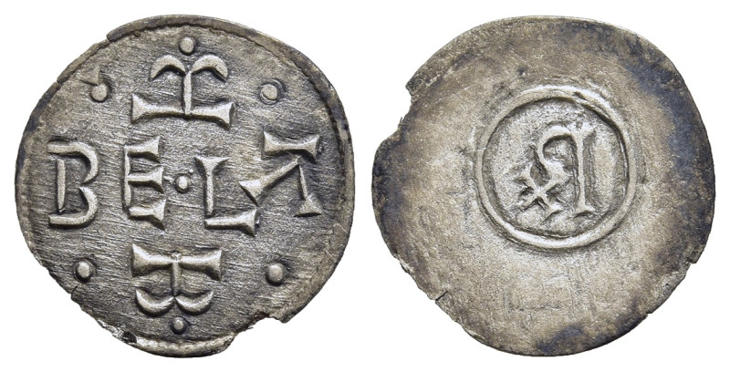 HUNGARY. Bela III. (1172-1196). Denar.

Obv: BELA between two anchor like symbol...