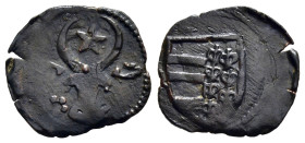 MOLDAVIA. Alexander I. cel Bun (1400-1432). Ae Half Grossus.

Obv: Auroch head, star between horns, at right rosette.
Rev: Divided shield with three b...