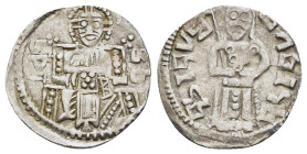 SERBIA. Vuk Branković (1375-1396). Dinar.

Obv: Christ Pantokrator seated facing on throne.
Rev: Vuk standing facing, holding labarum.

D&D 30.1.4.

C...