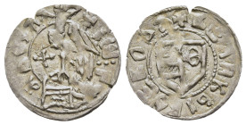 WALLACHIA. Radu I. (1377-1483). AR Ducat or Dinar.

Obv: + BEЛИKБI BOЄBOДA.
Coat of arms; sigla Θ.
Rev: + IѠPA ДOVЛA.
Helmet with cross on bowl; above...