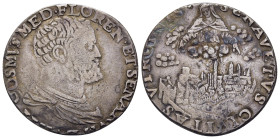ITALY. Toscana. Cosimo I de Medici (1537-1574) Testone. Firenze (Florence) mint for Siena.

Obv: COSMVS MED FLOREN ET SENARVM DVX II.
Armored and drap...