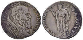 ITALY. Stato Pontificio (Papal States). Sixtus V (1585-90). Testone. Rome.

Obv: SIXTVS V PONT MAX ANN III. 
Bare-headed bust to right, wearing cope e...