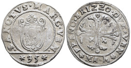 ITALY. Venice. Doge Francesco Erizzo (1631-1646). Quarto di scudo della croce.

Obv: FRANC ERIZZO DVX VEN.
Orbate and foliated cross; vine leave in ac...