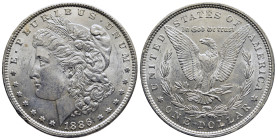 UNITED STATES. Morgan Dollar (1886). Piladelphia.

Obv: E PLURIBUS UNUM.
Diademed head of Liberty left, wearing grain wreath.
Rev: UNITED STATES OF AM...