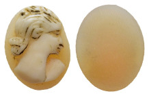 ROMAN PROVINCIAL. A cameo ring bezel, depicting a bust of a female facing right (circa 1st-3rd century BC).

Condition: About extremely fine.

Wei...