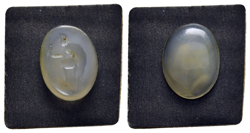 ROMAN PROVINCIAL. An engraved carnelian seal stone, depicting a miner(?) standin...