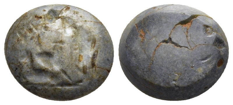 ROMAN PROVINCIAL. An engraved seal stone, depicting a sheperd and two sheep (ca....