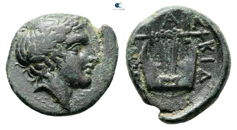 Macedon. Chalkidian League. Olynthos circa 432-348 BC. 
Bronze Æ

17 mm, 3,16...