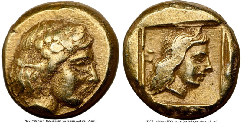 LESBOS. Mytilene. Ca. 412-378 BC. EL sixth-stater or hecte (10mm, 2.58 gm, 12h)....