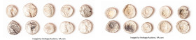 ANCIENT LOTS. Greek. Caria. Halicarnassus. Ca. 510-480 BC. Lot of ten (10) AR hectes. Good-VF. Includes: Ten AR hectes, head of ketos right or left / ...