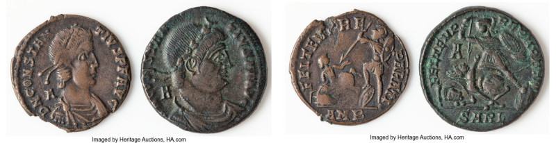 ANCIENT LOTS. Roman Imperial. Constantius II, as Augustus (AD 337-361). Lot of t...