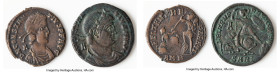 ANCIENT LOTS. Roman Imperial. Constantius II, as Augustus (AD 337-361). Lot of two (2) AE folles. VG-Choice Fine. Includes: Two Roman Imperial AE foll...