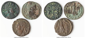 ANCIENT LOTS. Roman Imperial. Lot of three (3) AE issues. Fine-Choice Fine. Includes: Three Roman Imperial AE issues, various emperors and types. SOLD...