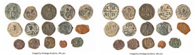 ANCIENT LOTS. Byzantine. Lot of fifteen (15) AE issues. VG-Fine. Includes: Fifteen Byzantine AE issues, various denominations, rulers, and types. SOLD...