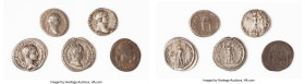 ANCIENT LOTS. Mixed. Lot of five (5) AR denarii. Fine-VF. Includes: Five AR denarii, various regions, rulers, and types. SOLD AS IS, NO RETURNS. HID09...