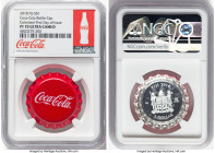 Republic silver Colorized Proof "Coca-Cola Bottle Cap" 2018 PR70 Ultra Cameo NGC, Crown mint (Scottsdale AZ), KM-Unl. First Day of Issue. HID098012420...