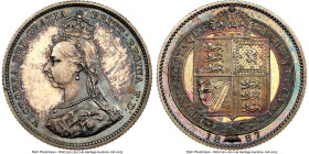 Victoria 3-Piece Lot of Certified Proof Assorted Issues 1887 NGC, 1) Proof Shilling 1887 PR61, KM761. Jubilee head 2) Proof 6 Pence 1887 PR62, KM759. ...