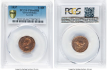 Pair of Certified Assorted Farthings PCGS, 1) George VI Proof Farthing 1937 PR66 Red and Brown, KM843, S-4116 2) George V Farthing 1926 MS65 Red, KM82...