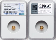 Charles III gold Proof "King Charles III Coronation" 50 Pence (1/40 oz) 2023 PR70 Ultra Cameo NGC, Mintage: 3,033. First Releases. HID09801242017 © 20...