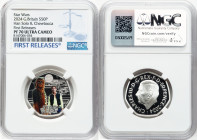 Charles III silver Colorized Proof "Han Solo & Chewbacca" 50 Pence 2024 PR70 Ultra Cameo NGC, Mintage: 12,510. Star Wars series. First Releases. HID09...