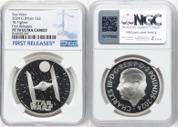 Charles III silver Proof "TIE Fighter" 2 Pounds (1 oz) 2024 PR70 Ultra Cameo NGC, Mintage: 3,010. Star Wars series. First Releases. HID09801242017 © 2...
