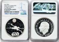 Charles III silver Proof "X-Wing Starfighter" 5 Pounds (2 oz) 2024 PR70 Ultra Cameo NGC, Mintage: 506. Star Wars: Iconic Vehicles series. First Releas...