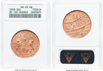 British India. Madras Presidency 20 Cash 1808 MS63 Red and Brown ANACS, Soho mint, KM321. Salvaged from the "Admiral Gardner" (sunk in 1809 off the Go...
